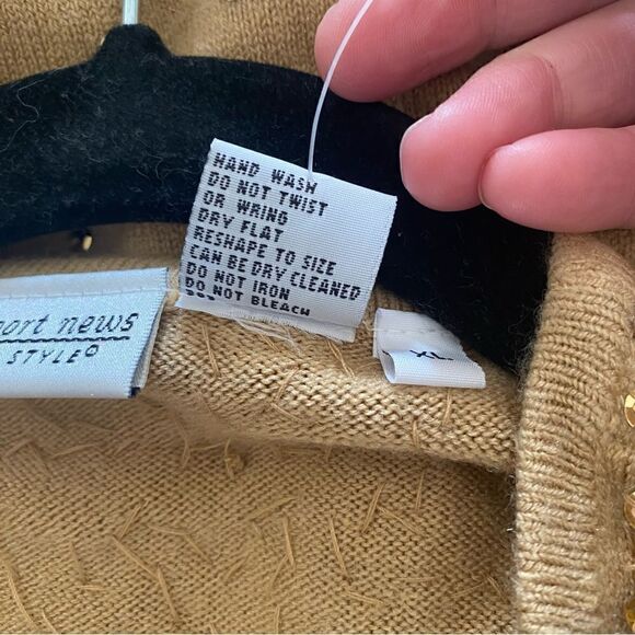 Newport News Womens V-Neck Long Sleeve Sequins Wrap Top Blouse Brown Size XL - Picture 13 of 15